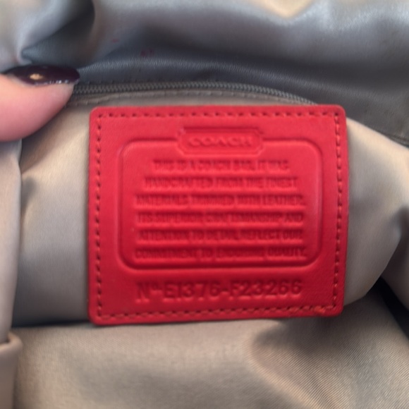 COACH bag. Pre-owned red/print - Picture 3 of 7